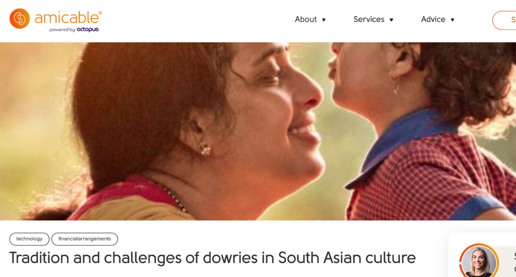 An image of a South Asian mother and son for an article titled 'Traditions and challenges of dowries in South Asian culture'